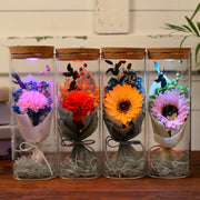 Preserved Flower Jar with LED Lights, Bulk Wholesale Floral Gift for Her