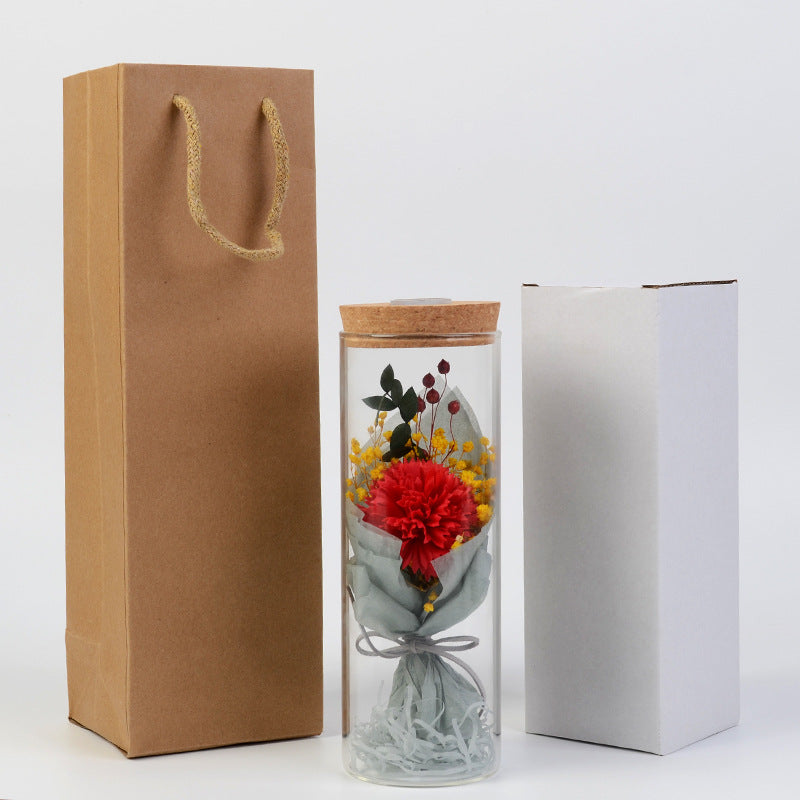 Preserved Flower Jar with LED Lights, Bulk Wholesale Floral Gift for Her