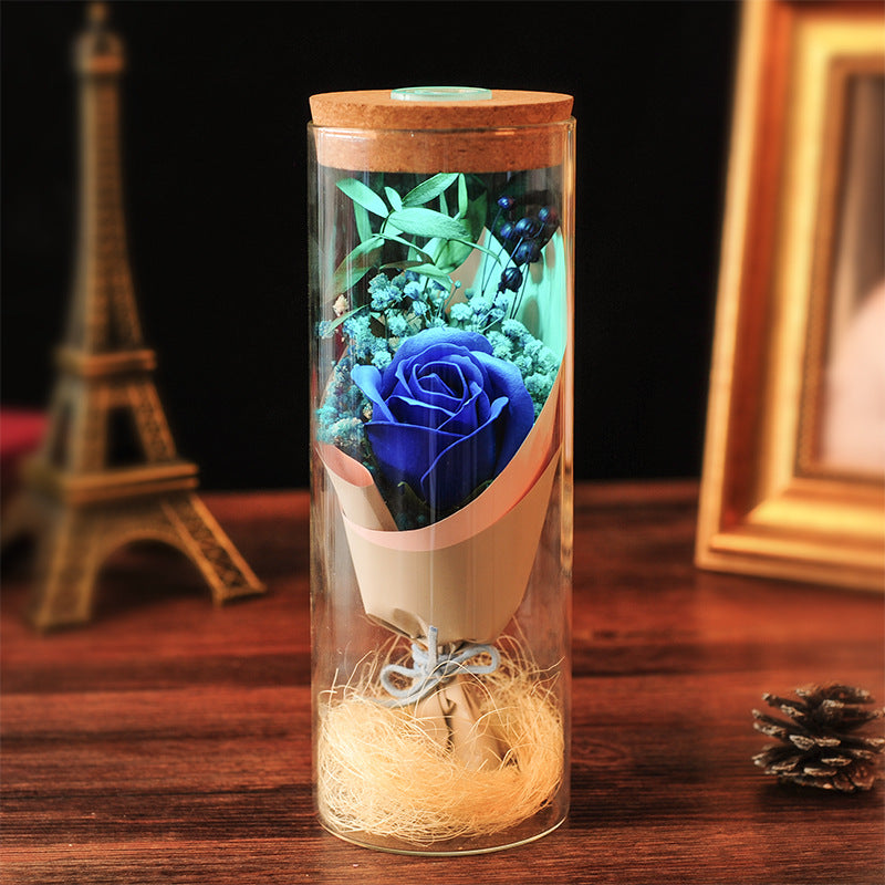 Preserved Flower Jar with LED Lights, Bulk Wholesale Floral Gift for Her