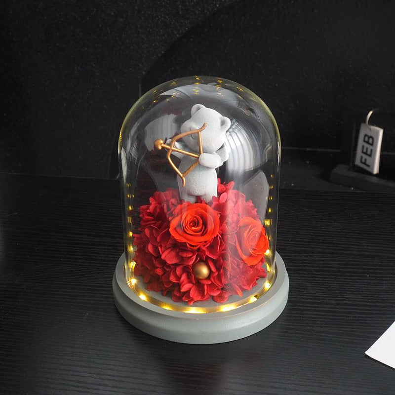 Preserved Rose with Teddy Bear Valentine’s Day Gift Set for Her Bulk Wholesale
