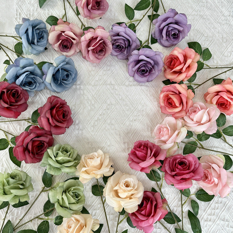 25 Inch Princess Diana Dusty Rose Silk Flower Spray Stems, 25 Pcs Artificial Bulk