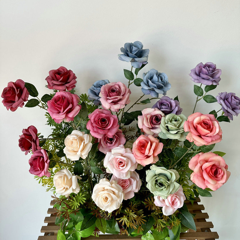 25 Inch Princess Diana Dusty Rose Silk Flower Spray Stems, 25 Pcs Artificial Bulk