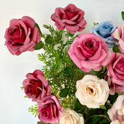 25 Inch Princess Diana Dusty Rose Silk Flower Spray Stems, 25 Pcs Artificial Bulk