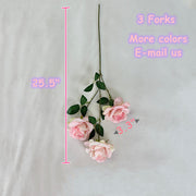 25 Inch Princess Diana Dusty Rose Silk Flower Spray Stems, 25 Pcs Artificial Bulk