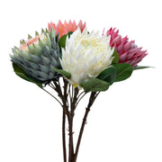 6 Pcs 20 Inch Artificial King Protea Stems Bouquet Faux Silk Fall Flowers