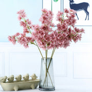 26 Inch Artificial Prunus Branches Spray 6 Stems Fall Blooming Flowers Decoration Bulk