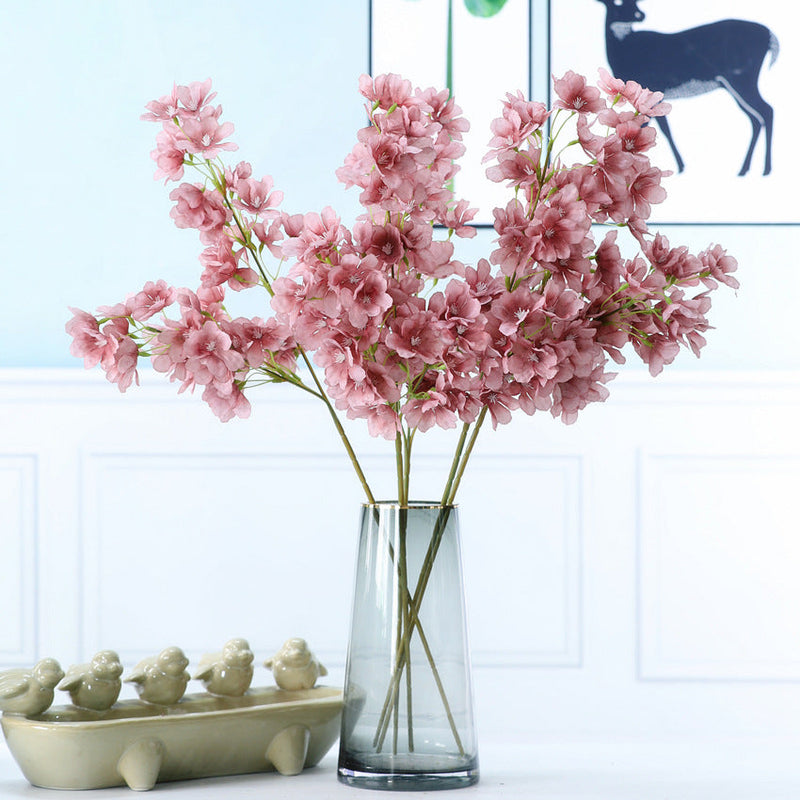 26 Inch Artificial Prunus Branches Spray 6 Stems Fall Blooming Flowers Decoration Bulk