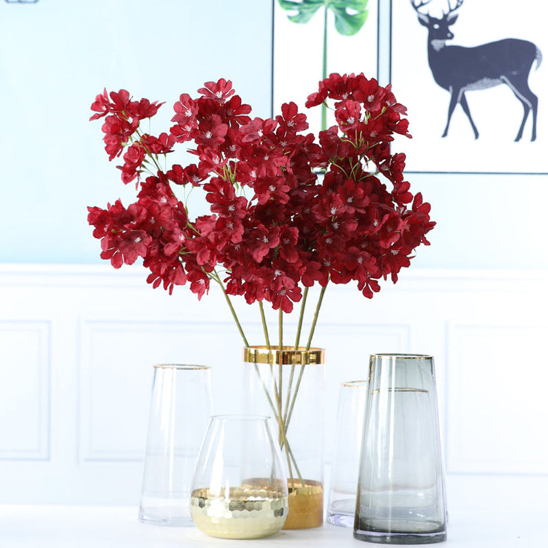 26 Inch Artificial Prunus Branches Spray 6 Stems Fall Blooming Flowers Decoration Bulk