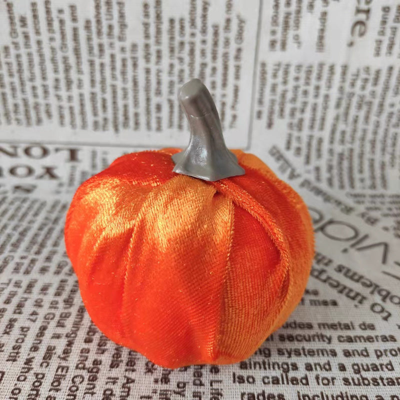 10 Pcs Velvet Foam Pumpkins Artificial Fall Decor for Thanksgiving Seasonal Decorating