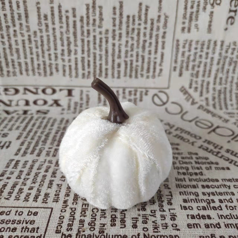 10 Pcs Velvet Foam Pumpkins Artificial Fall Decor for Thanksgiving Seasonal Decorating