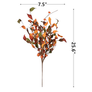 10 Pcs Artificial Fall Leaf and Pumpkin Spray Bushes for Thanksgiving Day Holiday Decoration