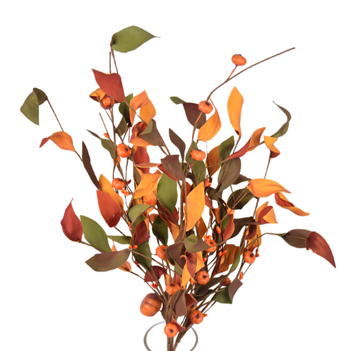 10 Pcs Artificial Fall Leaf and Pumpkin Spray Bushes for Thanksgiving Day Holiday Decoration