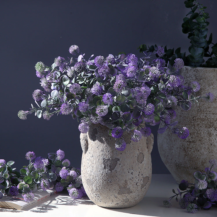 14 Inch Artificial Gomphrena Ball Flowers, 10 Stems Silk Bulk Arrangement