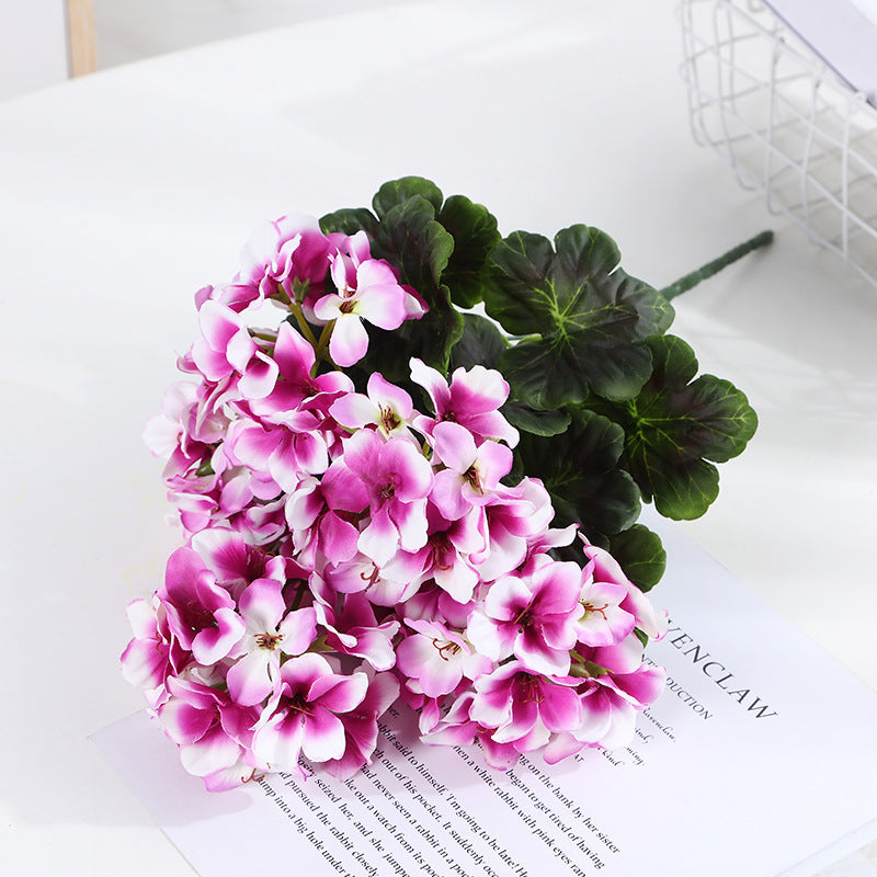 Artificial Geranium Flower Bushes 10 Pcs UV Resistant Hanging Garland Plants