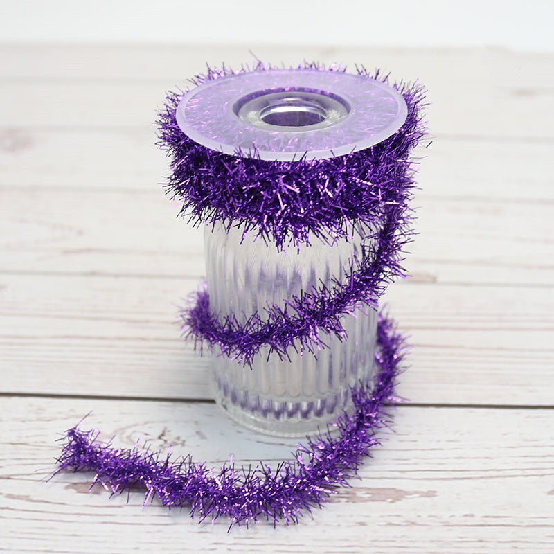 8.8 Ft Halloween Tinsel Garland Roll, Shiny Twist, Bulk Quantity, Decorative Hanging Garland