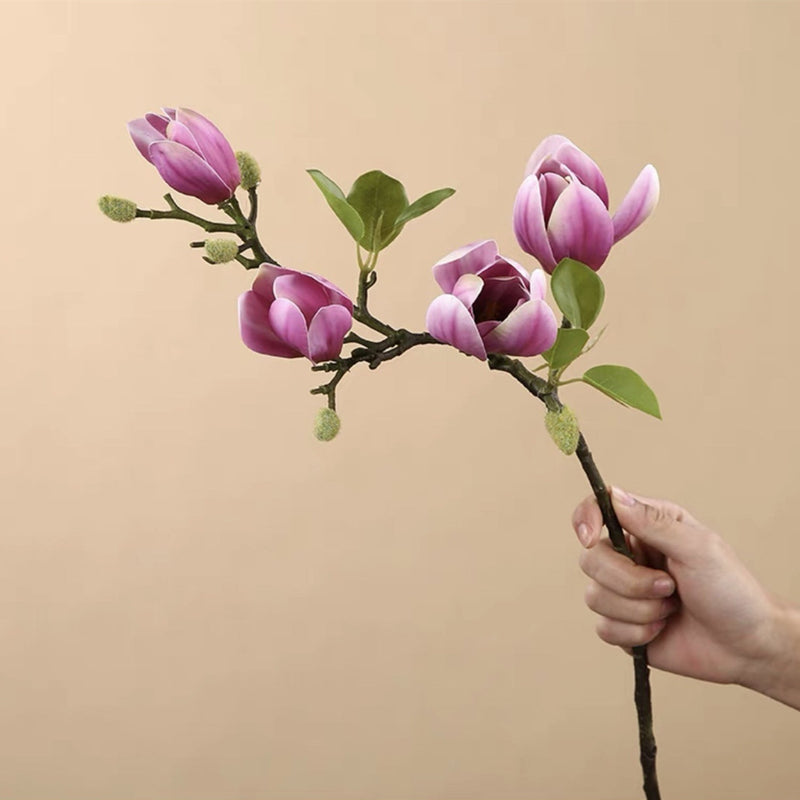 Real Touch Magnolia Buds Stem 12 Inch Artificial Silk Flower 1 Pc