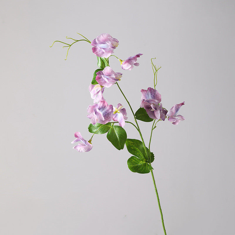 Sweet Pea Blossom Stems Spray 10 Pcs Real Touch Artificial Flowers with Leaves Bulk Wholesale
