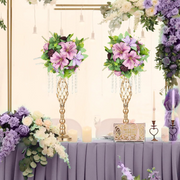 Mixed Purple Lily and Mum Artificial Flower Balls, 6 Pcs Bulk Wedding Centerpiece Decorations