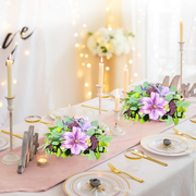 Mixed Purple Lily and Mum Artificial Flower Balls, 6 Pcs Bulk Wedding Centerpiece Decorations