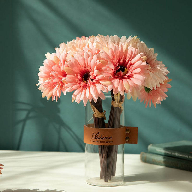 11 Inch Artificial Silk Gerbera Bouquet November Birth Flowers Bulk Wholesale