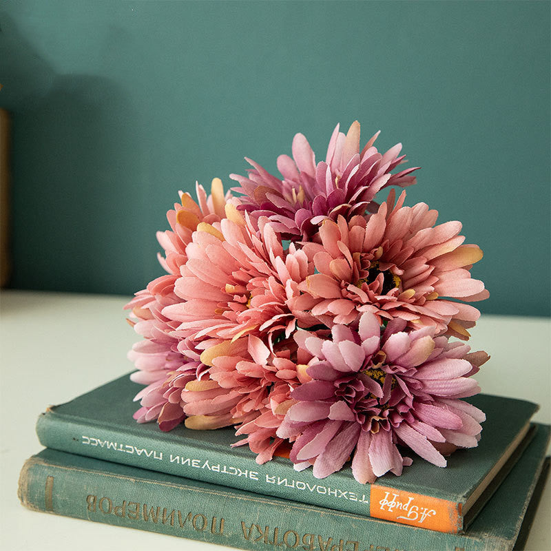 11 Inch Artificial Silk Gerbera Bouquet November Birth Flowers Bulk Wholesale