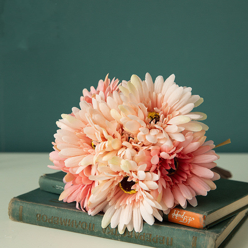 11 Inch Artificial Silk Gerbera Bouquet November Birth Flowers Bulk Wholesale