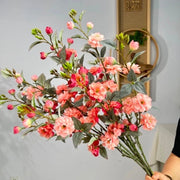 35 Inch Artificial Quince Blossom Branch 1 Pc Spring Floral Decor