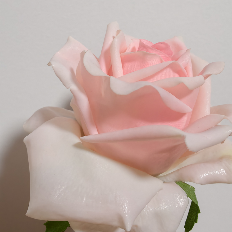 15 Inch Pink Real Touch Artificial Rose Vase Arrangement - Bulk 1 Pc
