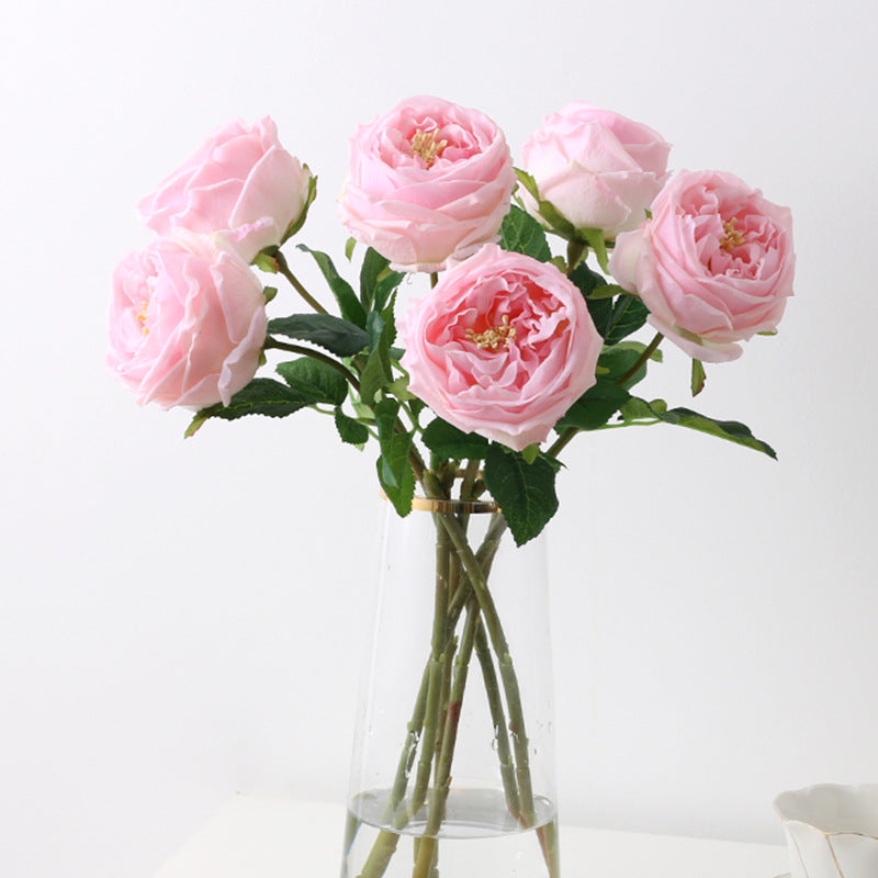 17 Inch Artificial Rose Stems, Real Touch Silk Flowers, Bulk 17 Pcs
