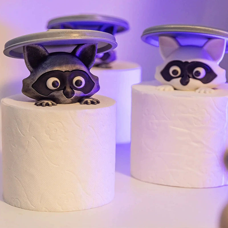Raccoon Toilet Paper Holder - Cute Bathroom Creative Decor Accent