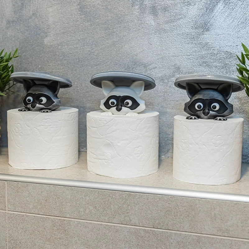 Raccoon Toilet Paper Holder - Cute Bathroom Creative Decor Accent