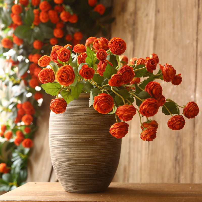 16 Inch Artificial Silk Ranunculus Stem Spray Branches Bulk Quantity