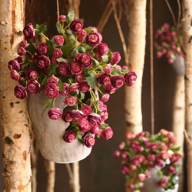 16 Inch Artificial Silk Ranunculus Stem Spray Branches Bulk Quantity