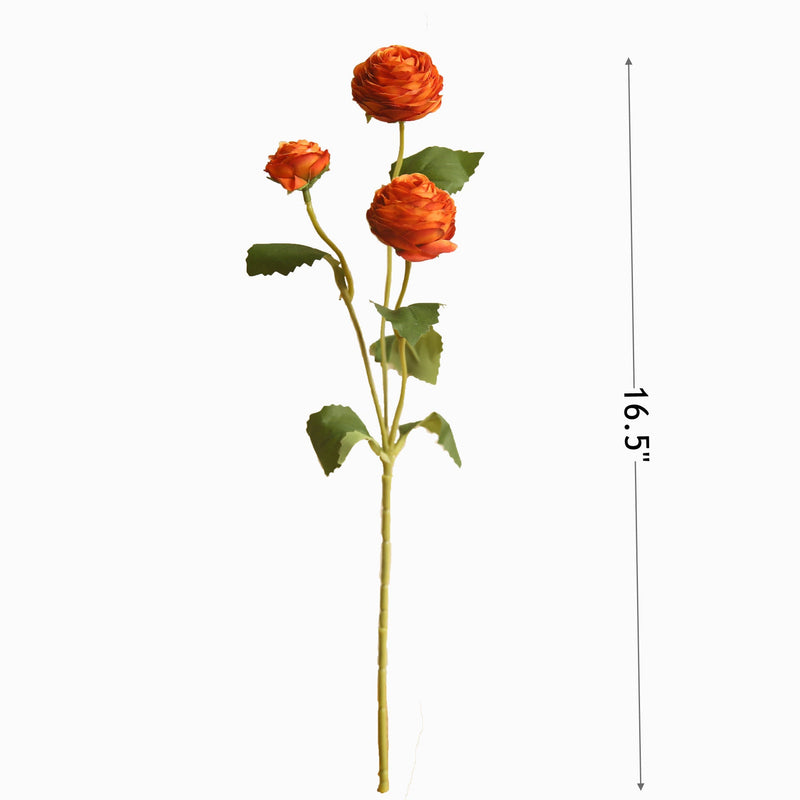 16 Inch Artificial Silk Ranunculus Stem Spray Branches Bulk Quantity