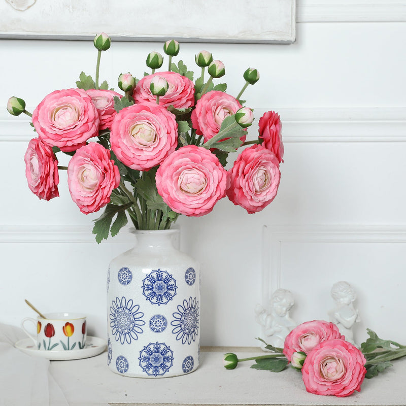 18.8 Inch Ranunculus Artificial Flowers Real Touch Stem Bulk Wholesale