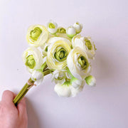 Silk Ranunculus Bouquet 12 Inch 10 Pcs Artificial Flowers Wedding Engagement Centerpieces Home Decor