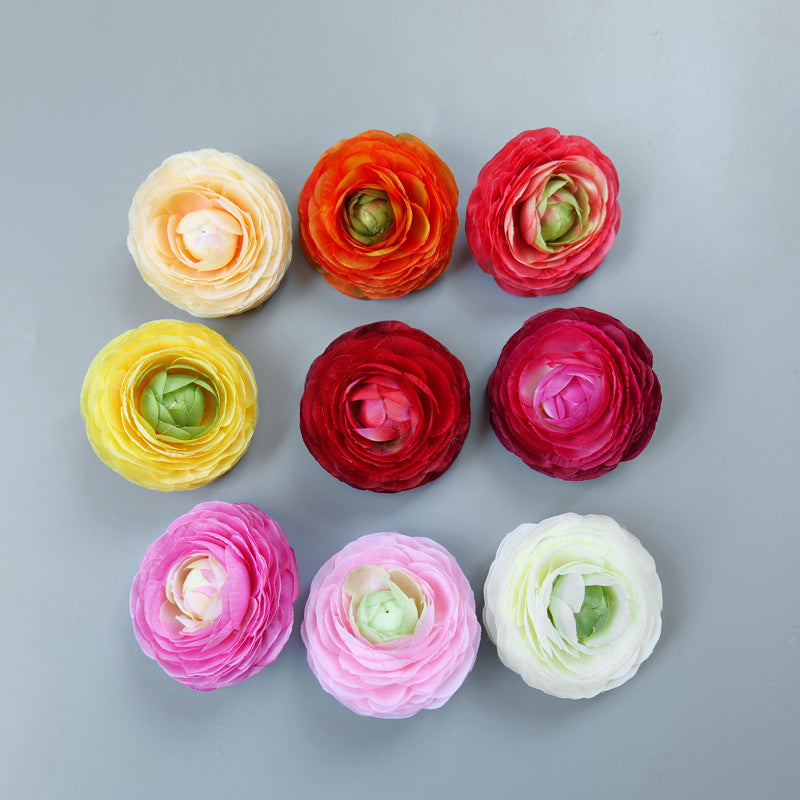 10 Pcs Artificial Ranunculus Flower Heads for Crafts Bulk Wholesale