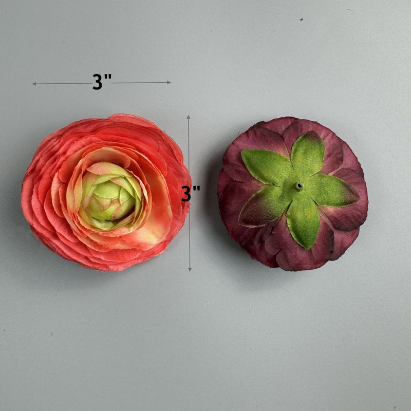 10 Pcs Artificial Ranunculus Flower Heads for Crafts Bulk Wholesale