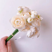 Silk Ranunculus Bouquet 12 Inch 10 Pcs Artificial Flowers Wedding Engagement Centerpieces Home Decor