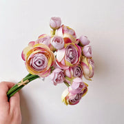 Silk Ranunculus Bouquet 12 Inch 10 Pcs Artificial Flowers Wedding Engagement Centerpieces Home Decor
