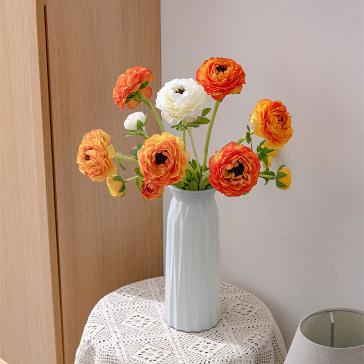 20 Inch Ranunculus Stems 10 Pcs Artificial Silk Flowers for Wedding Home Decoration