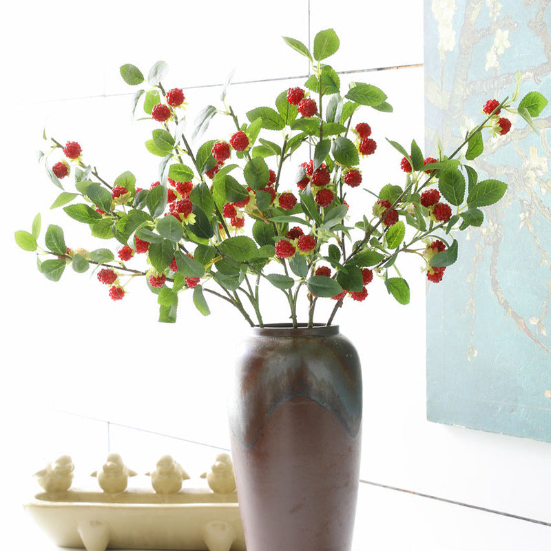 10 Pcs Artificial Raspberry Berry Stems Branches Picks Bulk Wholesale