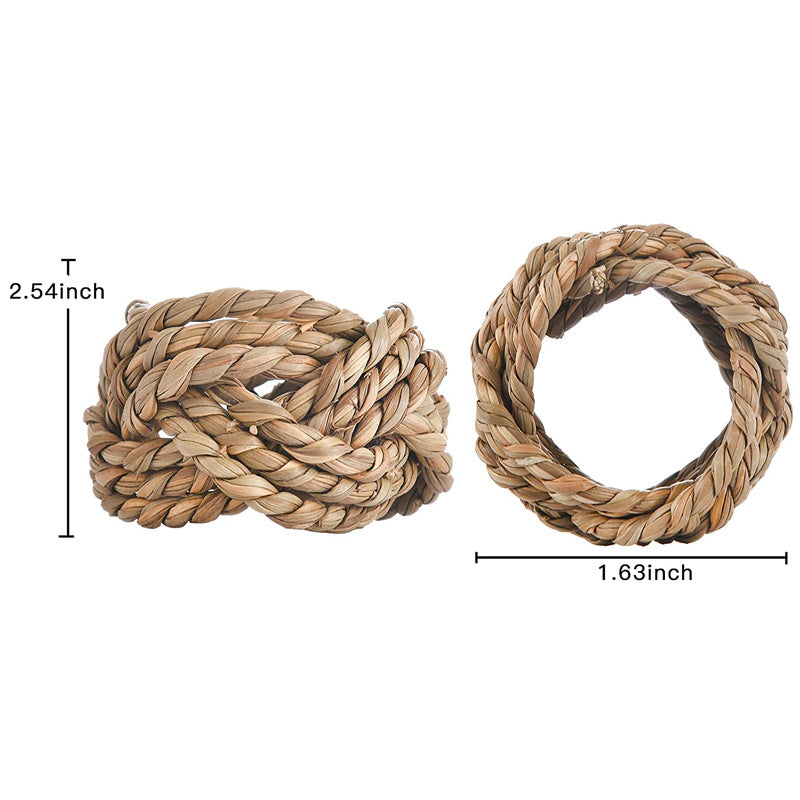 Rattan Napkin Ring Holders Bulk Set of 12 Natural Woven Decorative Rings