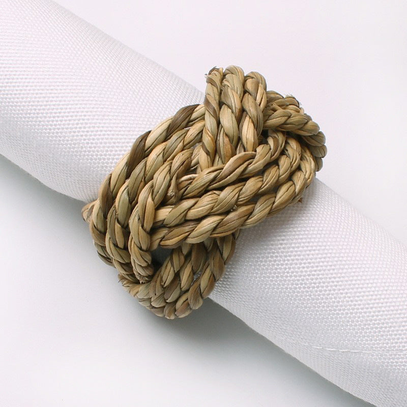 Rattan Napkin Ring Holders Bulk Set of 12 Natural Woven Decorative Rings