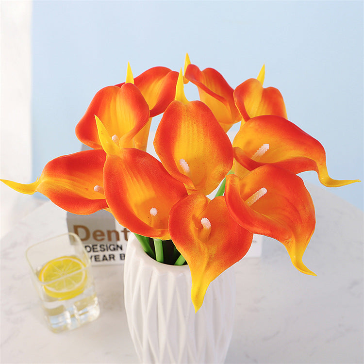 10 Pcs Artificial Calla Lily Stems Bouquet, Real Touch Faux Flowers, Bulk Wholesale