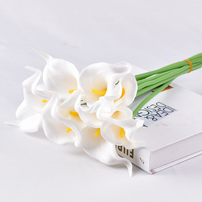 10 Pcs Artificial Calla Lily Stems Bouquet, Real Touch Faux Flowers, Bulk Wholesale