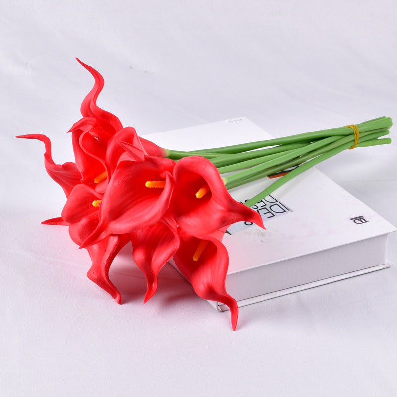 10 Pcs Artificial Calla Lily Stems Bouquet, Real Touch Faux Flowers, Bulk Wholesale