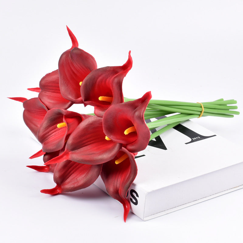 10 Pcs Artificial Calla Lily Stems Bouquet, Real Touch Faux Flowers, Bulk Wholesale