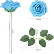 25 Pcs Foam Rose Stems Real Touch Artificial Flowers for Wedding DIY Bulk