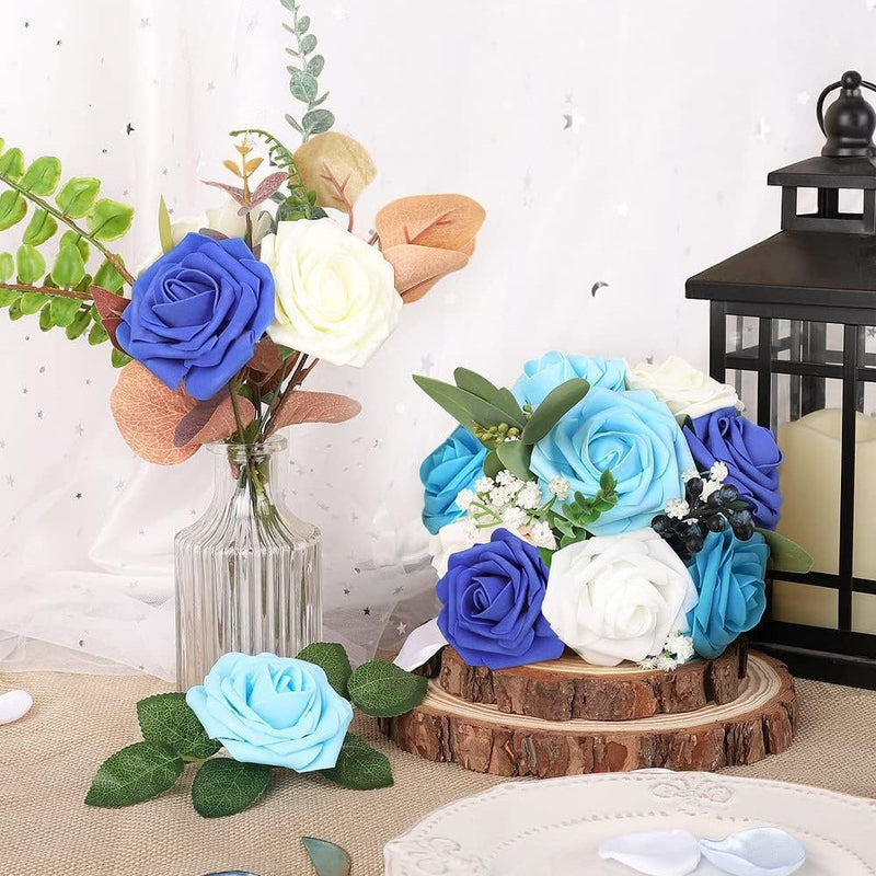 25 Pcs Foam Rose Stems Real Touch Artificial Flowers for Wedding DIY Bulk